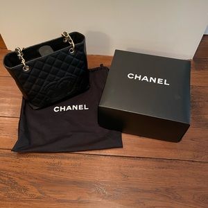 Chanel Black Quilted Petite Shopping Tote